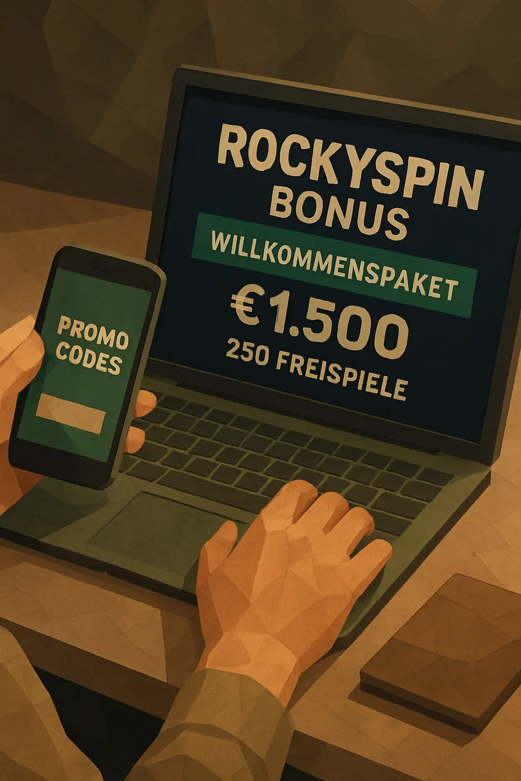 RockySpin Bonus: Willkommenspaket, Freispiele und Codes visual guide for RockySpin Casino